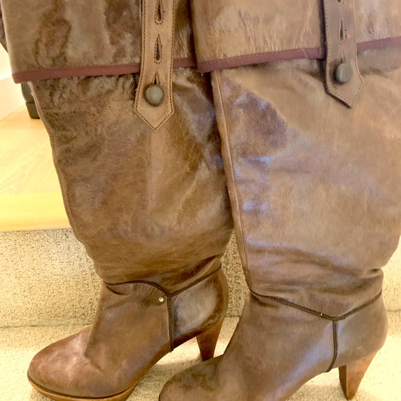 High heels leather boots - Size 7.5 - Picture 1 of 3